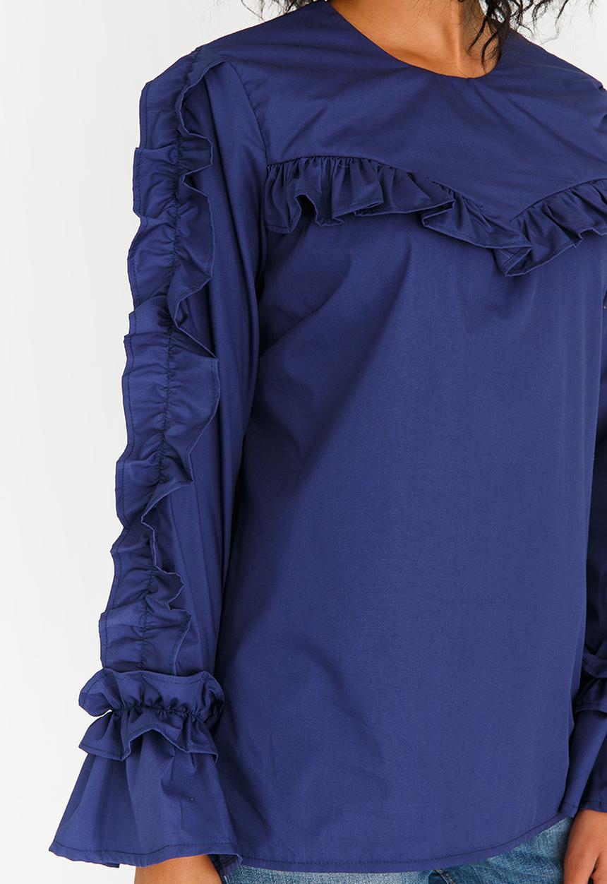 STYLE REPUBLIC - Frill Detail Blouse Navy