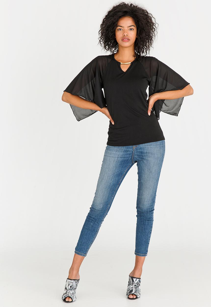 edit - Volume Sleeve T-shirt Black