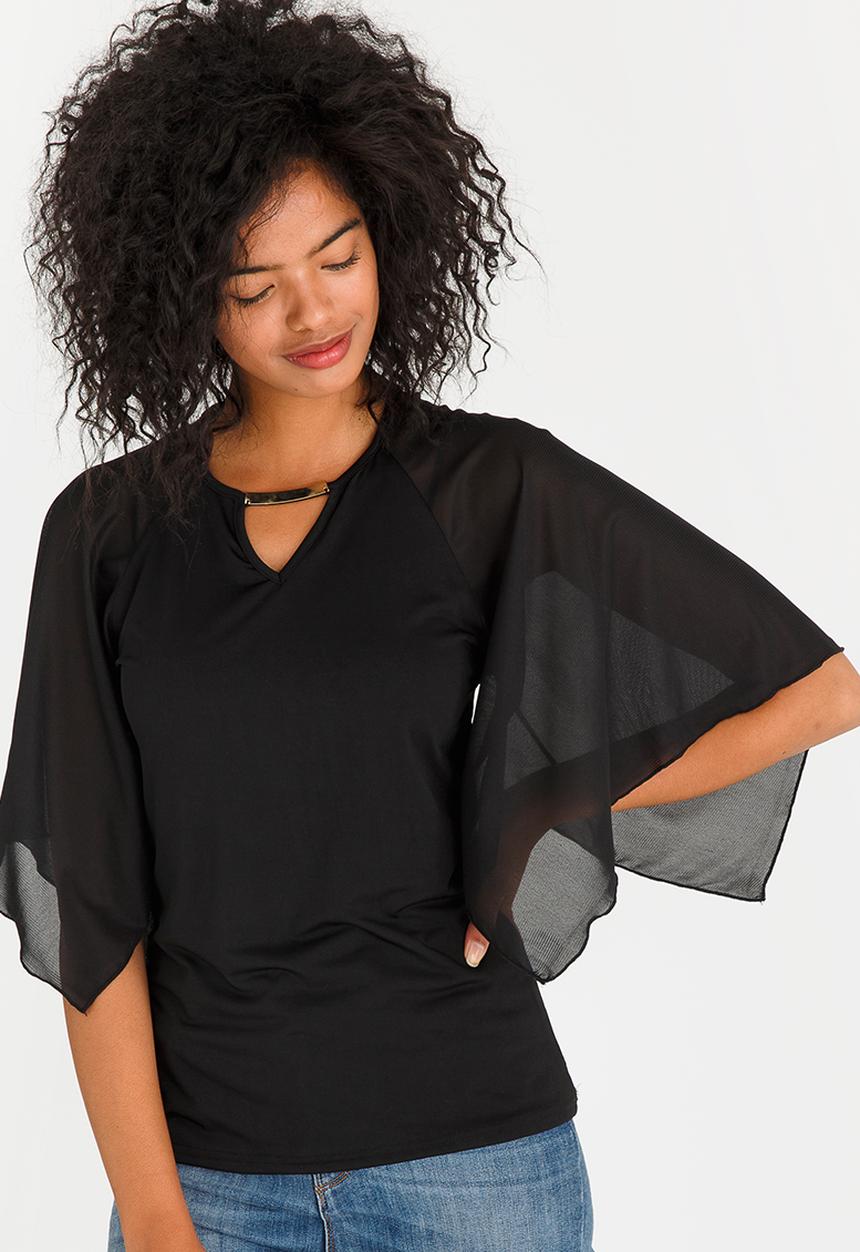 edit - Volume Sleeve T-shirt Black
