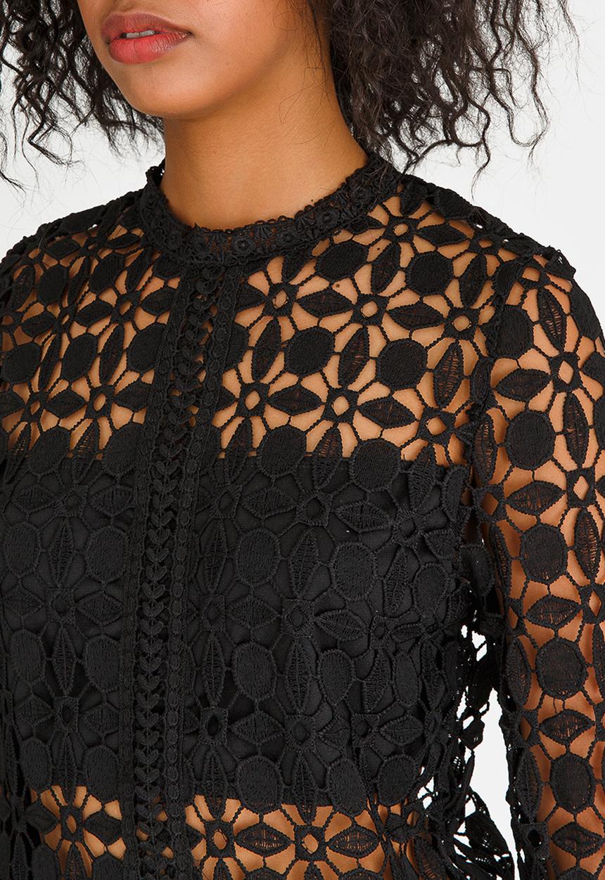 Revenge - Lace Detail Top Black
