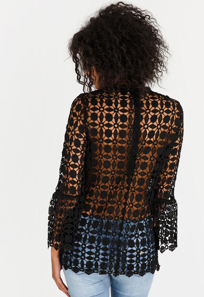 Revenge - Lace Detail Top Black