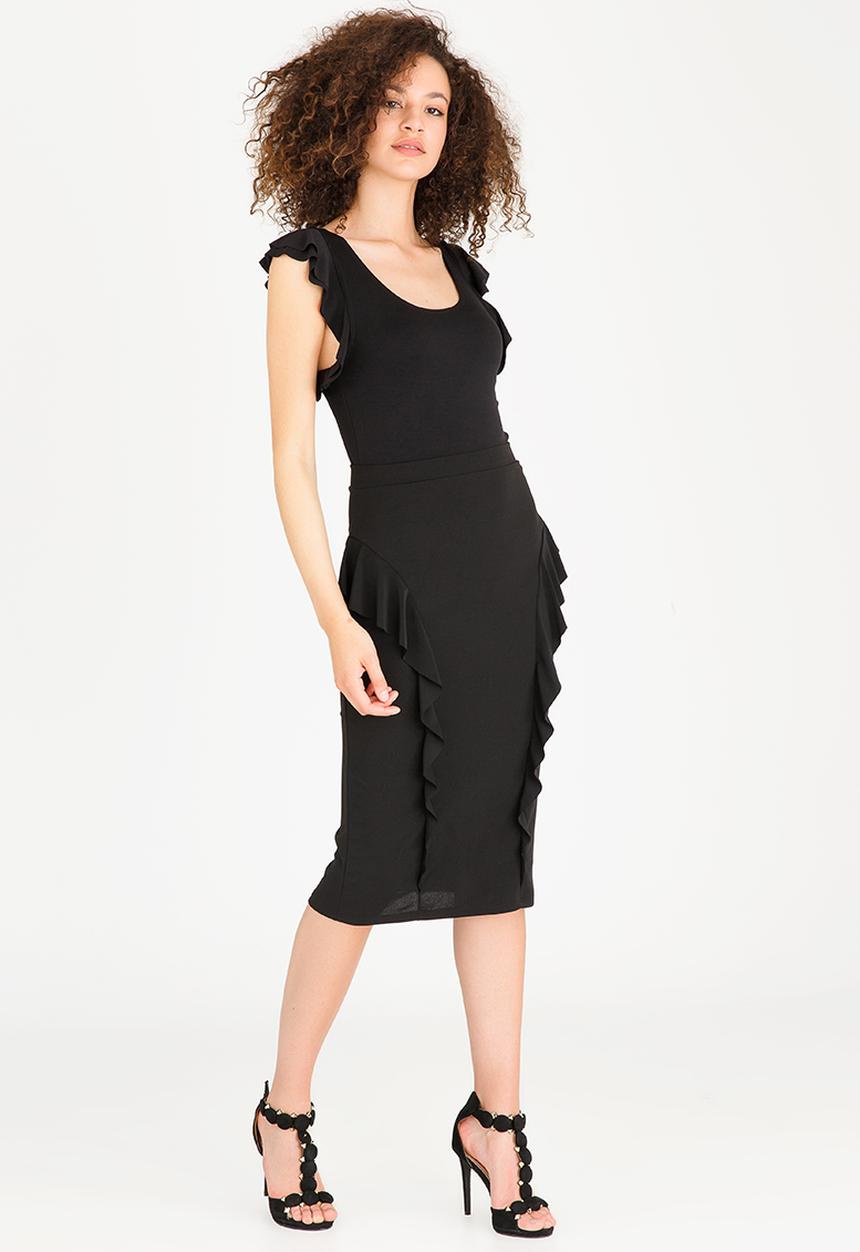 ERRE - Ruffle Top Black