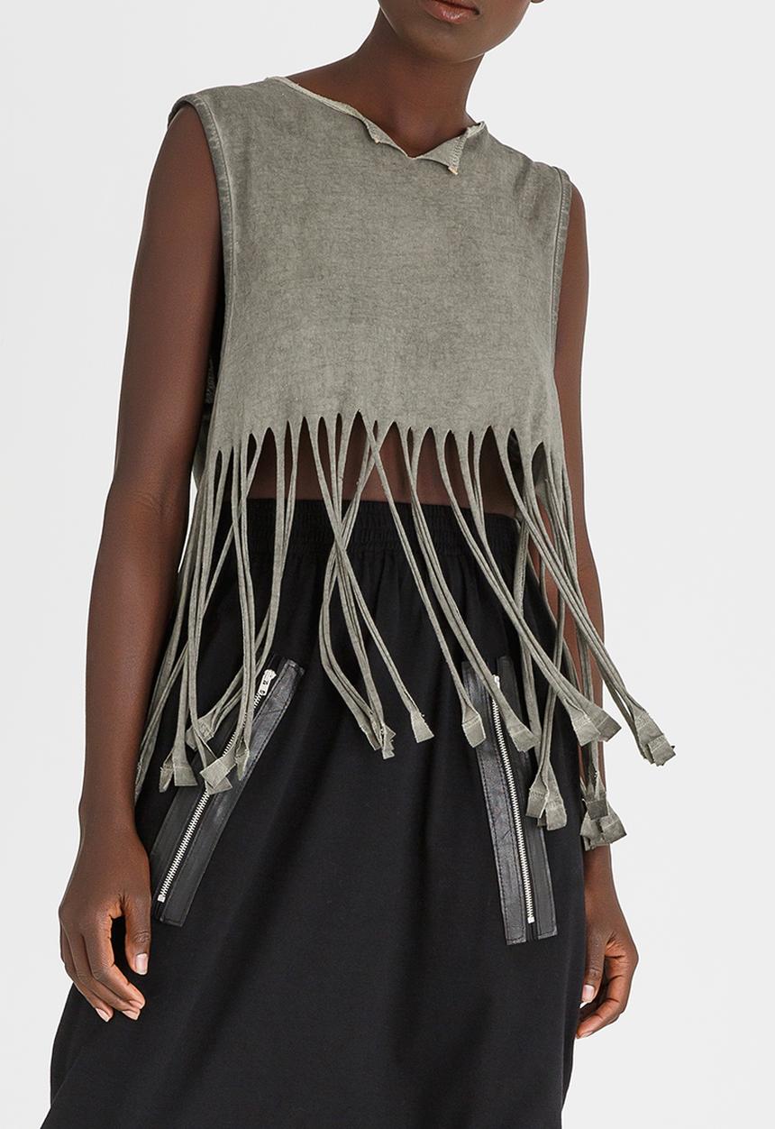 Vintage Zionist - Tassel Tank Khaki Green