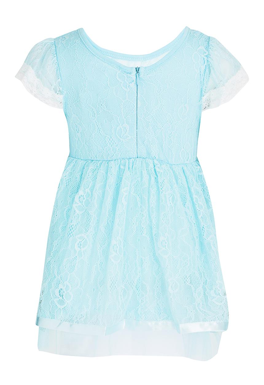 Pop Candy - Lace Detail  Dress Mid Blue