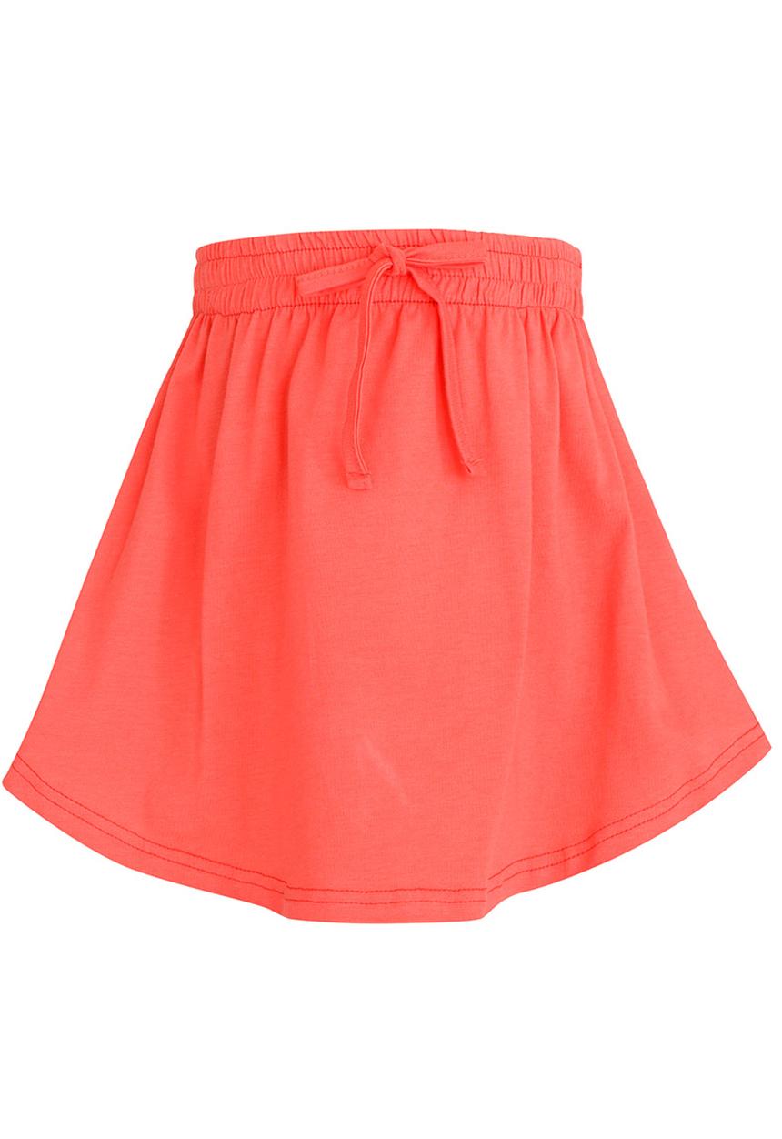 See-Saw - Knee Length Printed Knit Skirt Coral