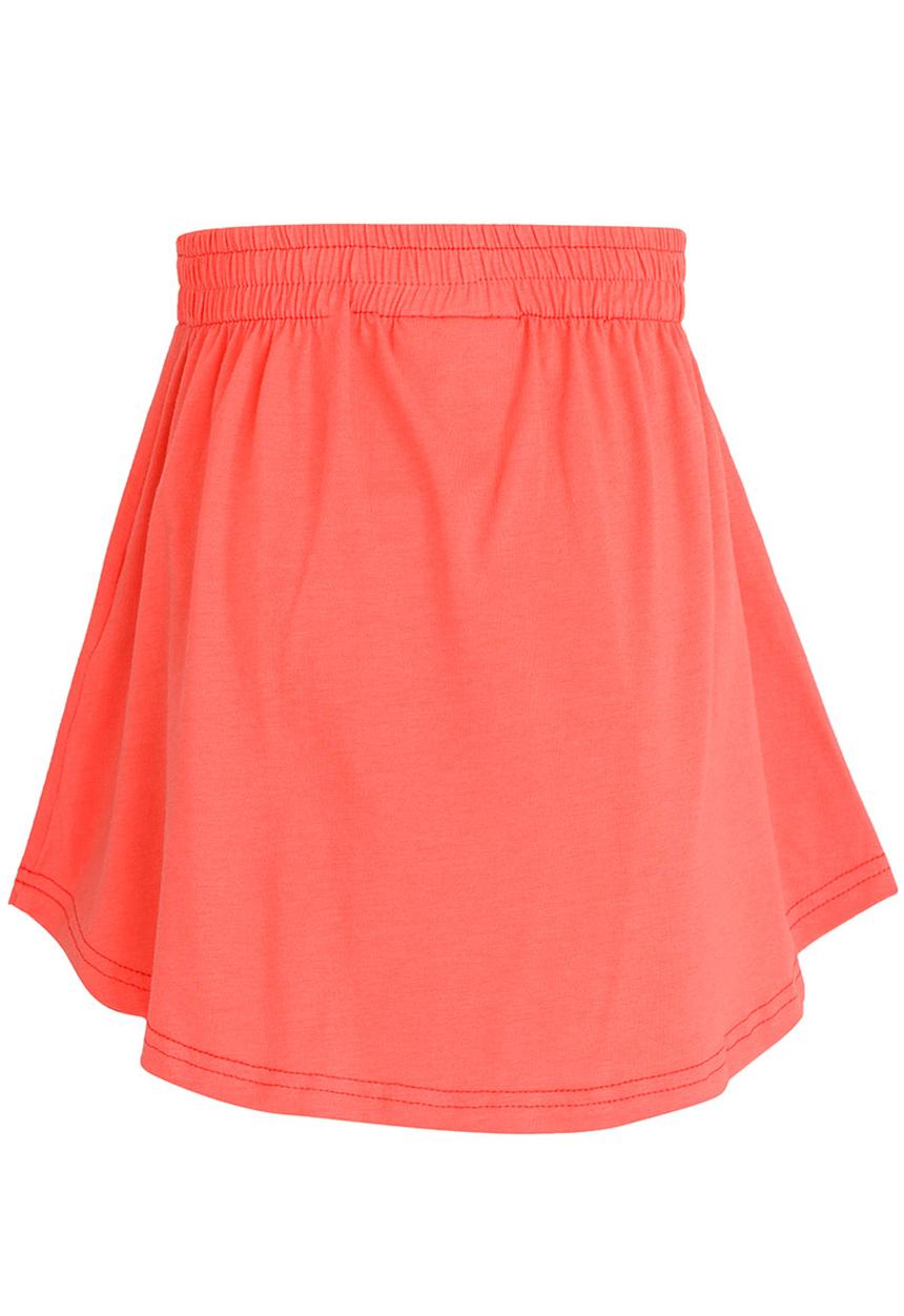 See-Saw - Knee Length Printed Knit Skirt Coral