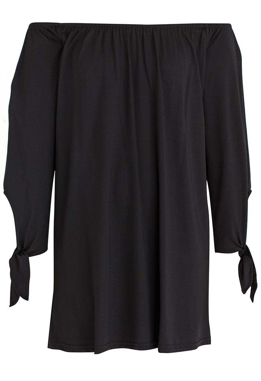 Rebel Republic - 3/4 Cotton Knit Dress Black