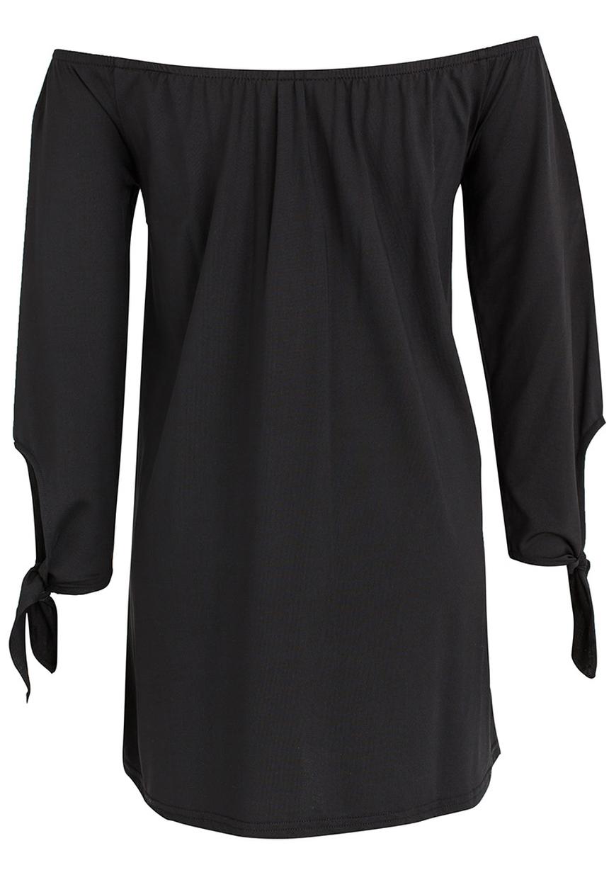 Rebel Republic - 3/4 Cotton Knit Dress Black