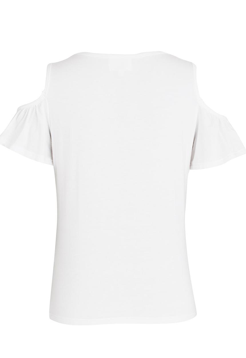 Rebel Republic - Cold Shoulder Top White