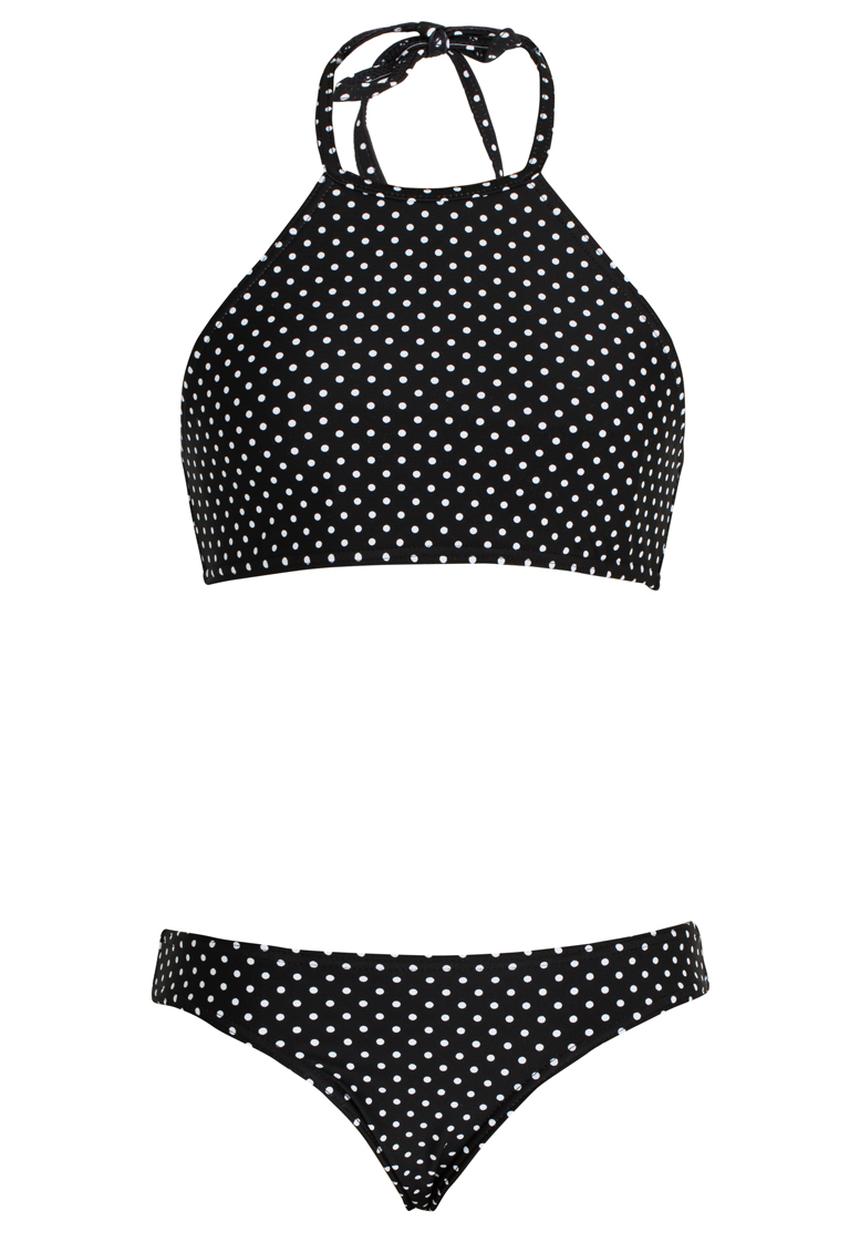 Sun Things - Halter Top & Basic Panty Set Black and White