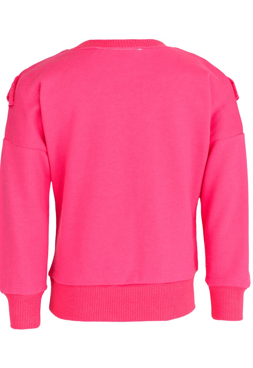 Pop Candy - Sweat Top With Fringing Detail Dark Pink