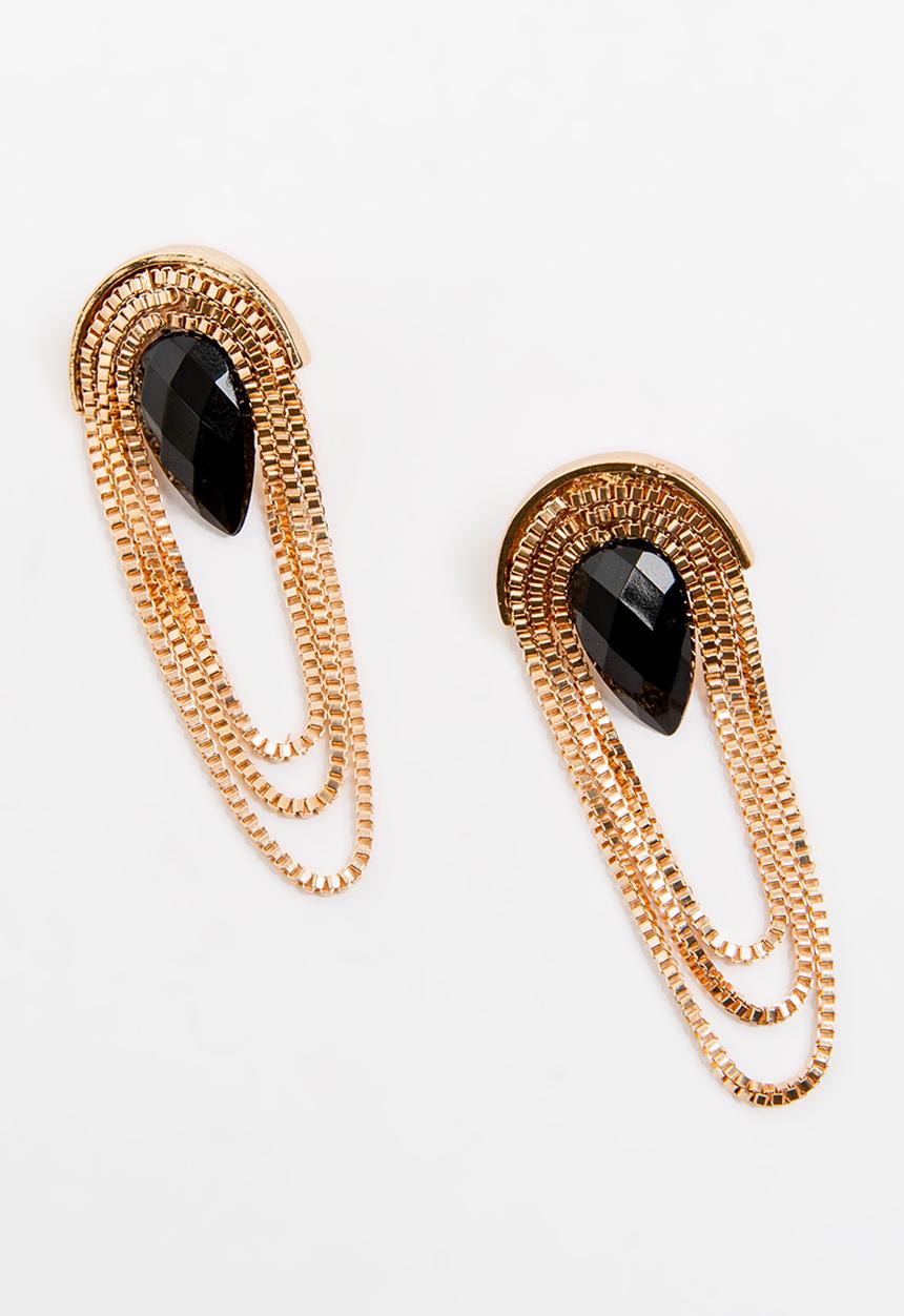 STYLE REPUBLIC - Chain Drop Statement Earrings Gold