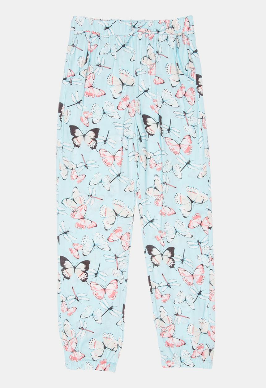 Pop Candy - Butterfly Printed Pant Green