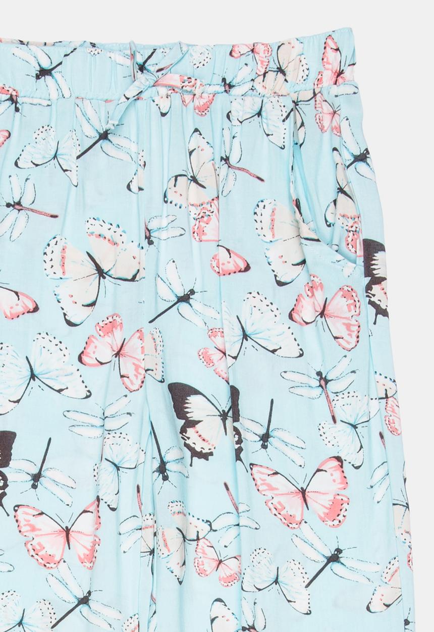 Pop Candy - Butterfly Printed Pant Green