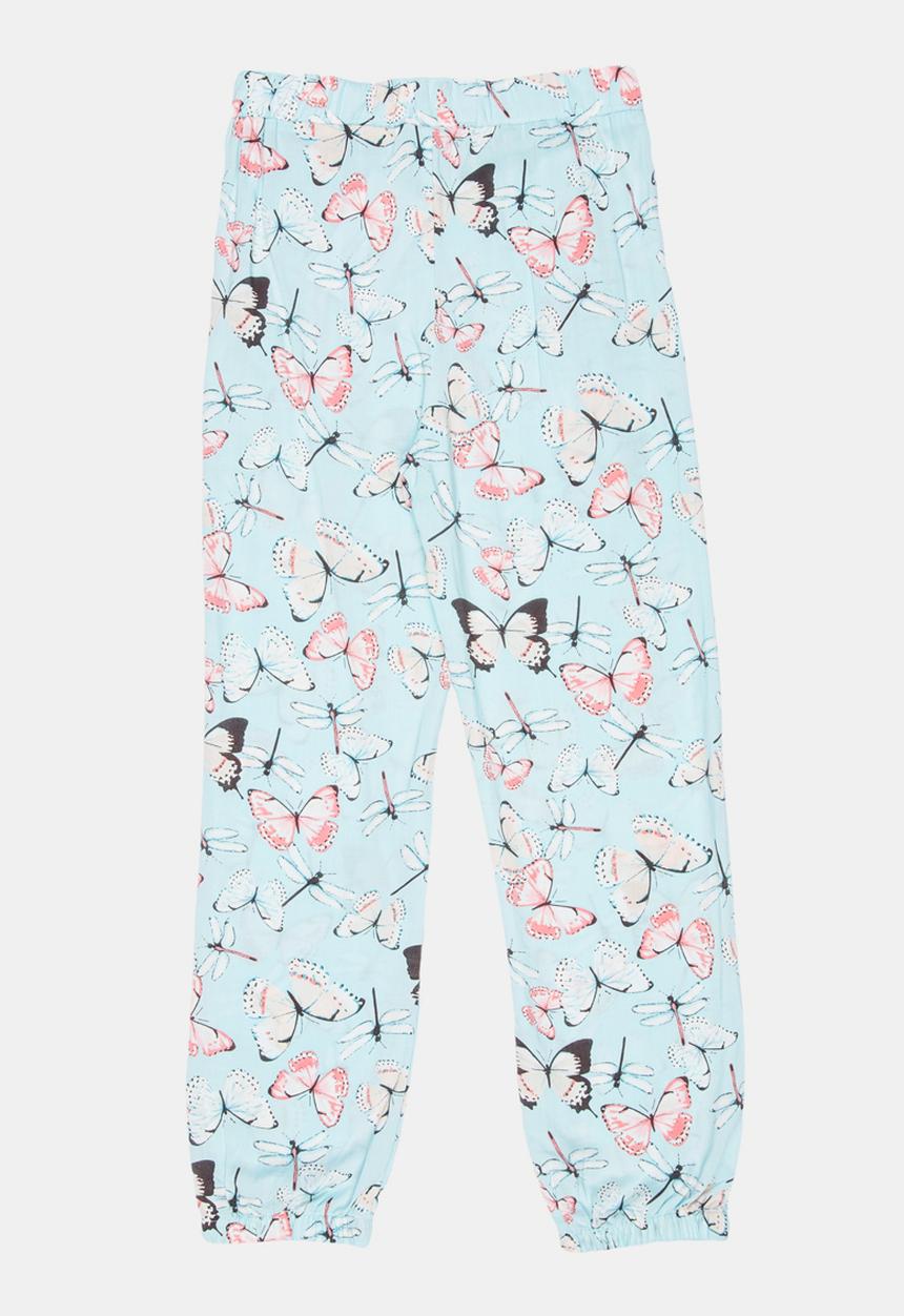 Pop Candy - Butterfly Printed Pant Green