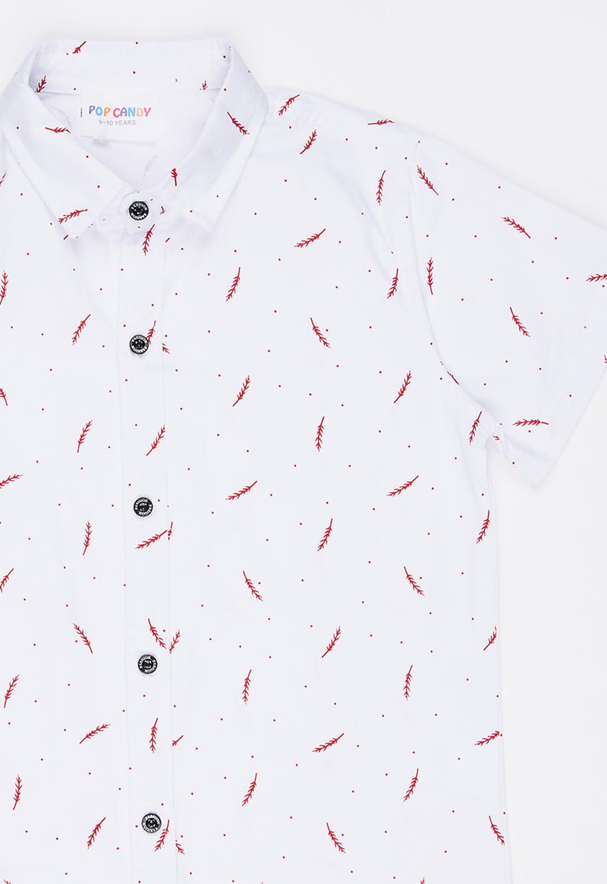 Pop Candy - Patterned Shirt White