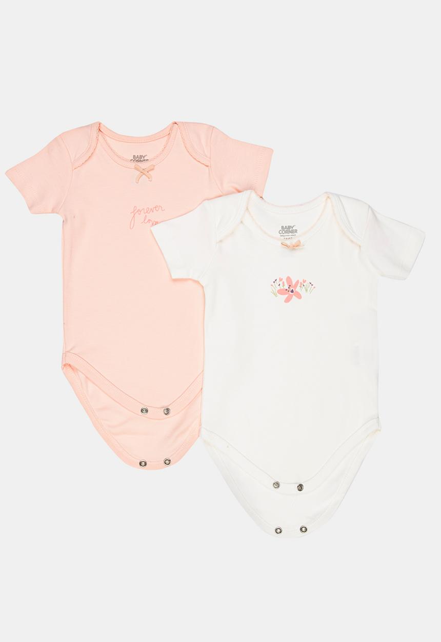Baby Corner - 5 Pack Short Sleeve Bodysuit Multi-colour
