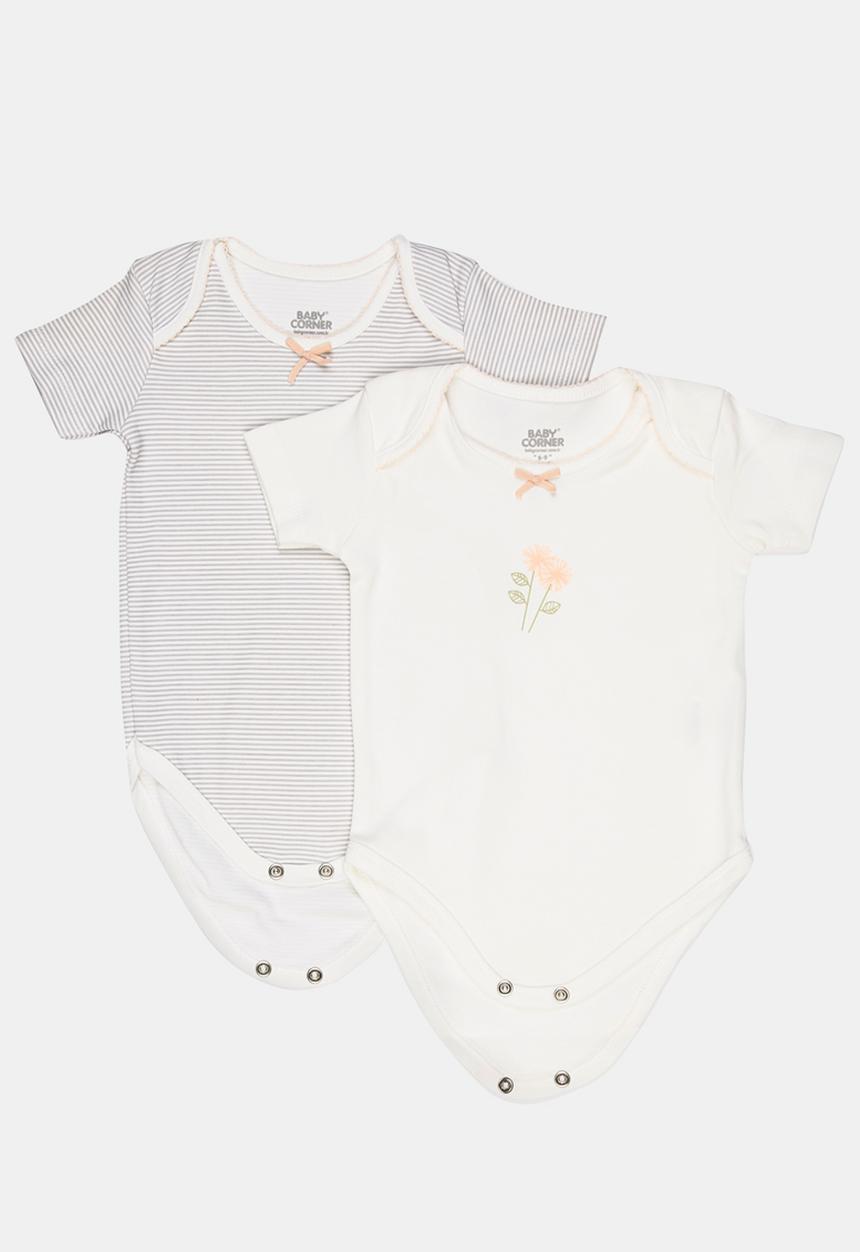 Baby Corner - 5 Pack Short Sleeve Bodysuit Multi-colour