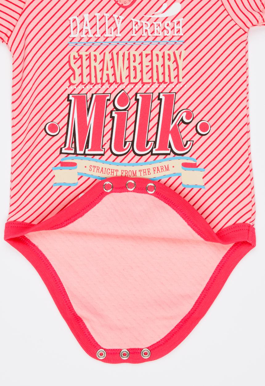 Soobe - Short Sleeve Printed  Bodysuit Mid Pink