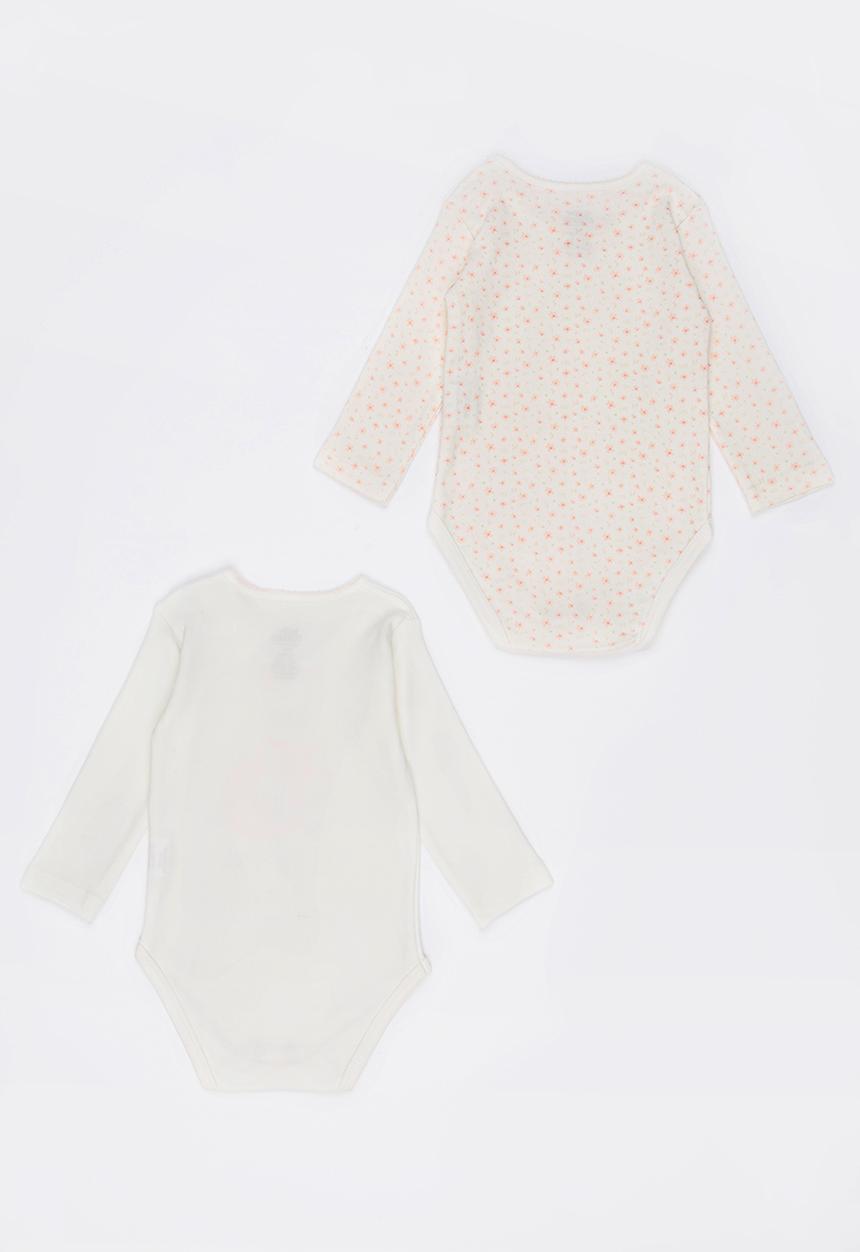 Baby Corner - 2 Pack Long Sleeve Bodysuit Multi-colour