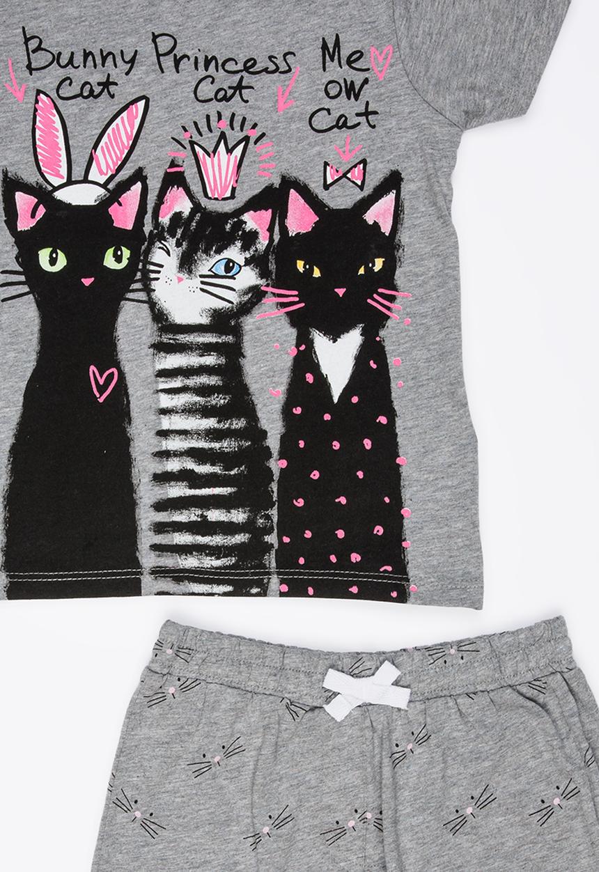 Soobe - Knitted Top And Pants Set Grey