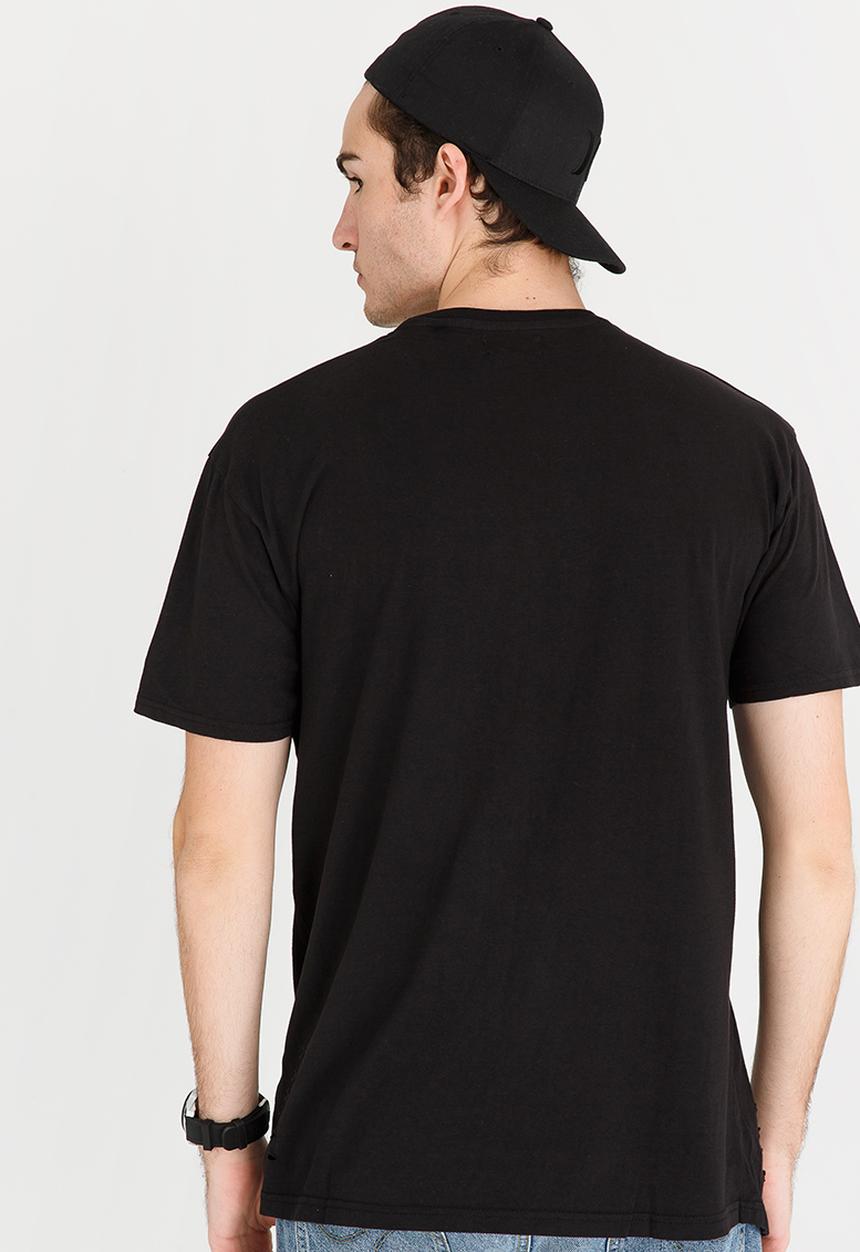 Brave Soul - Benji Hole Detail Longer Length Tee Black