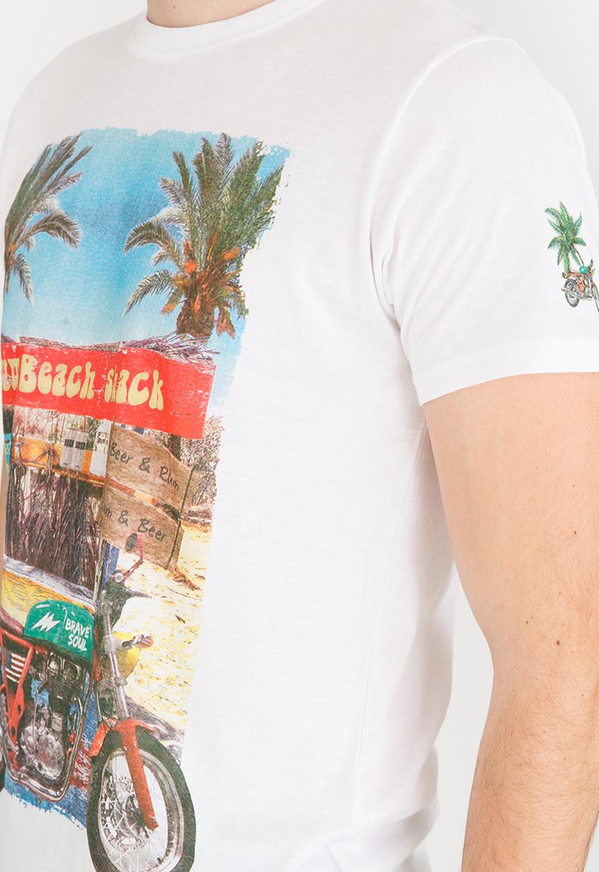 Brave Soul - Groove Printed Tee White