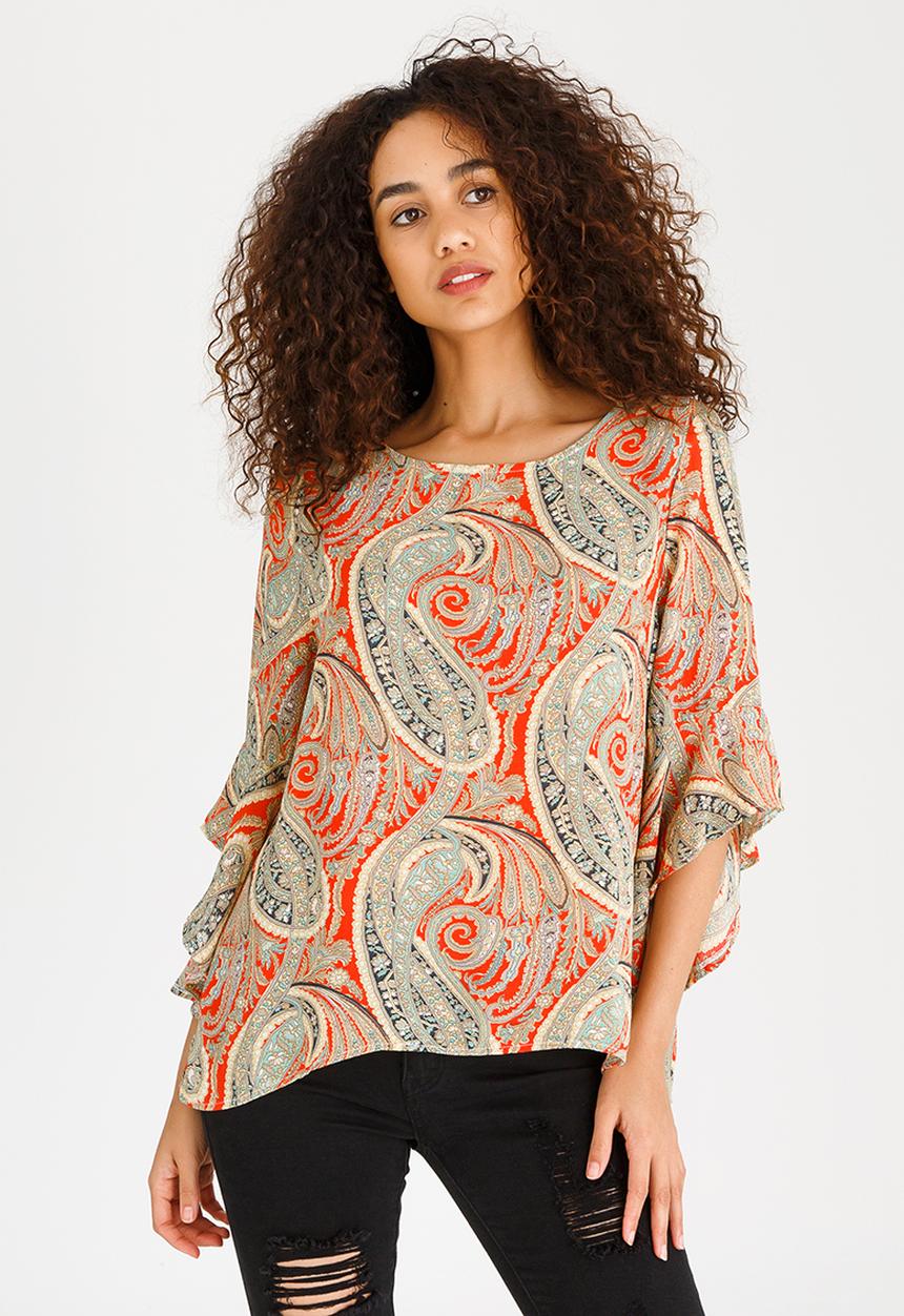 Revenge - Paisley Print Blouse Orange