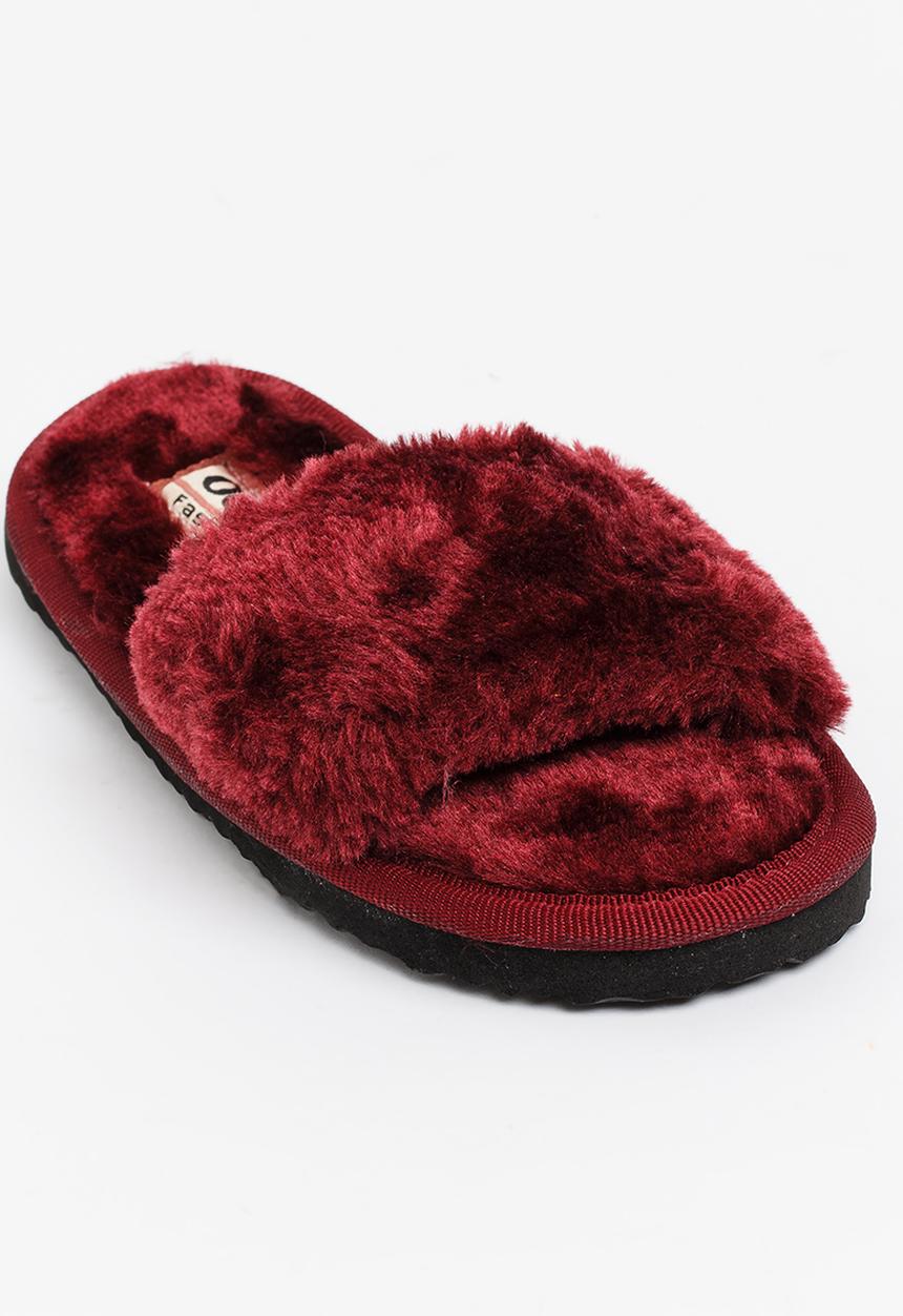 Pop Candy - Fluffy Slippers Burgundy