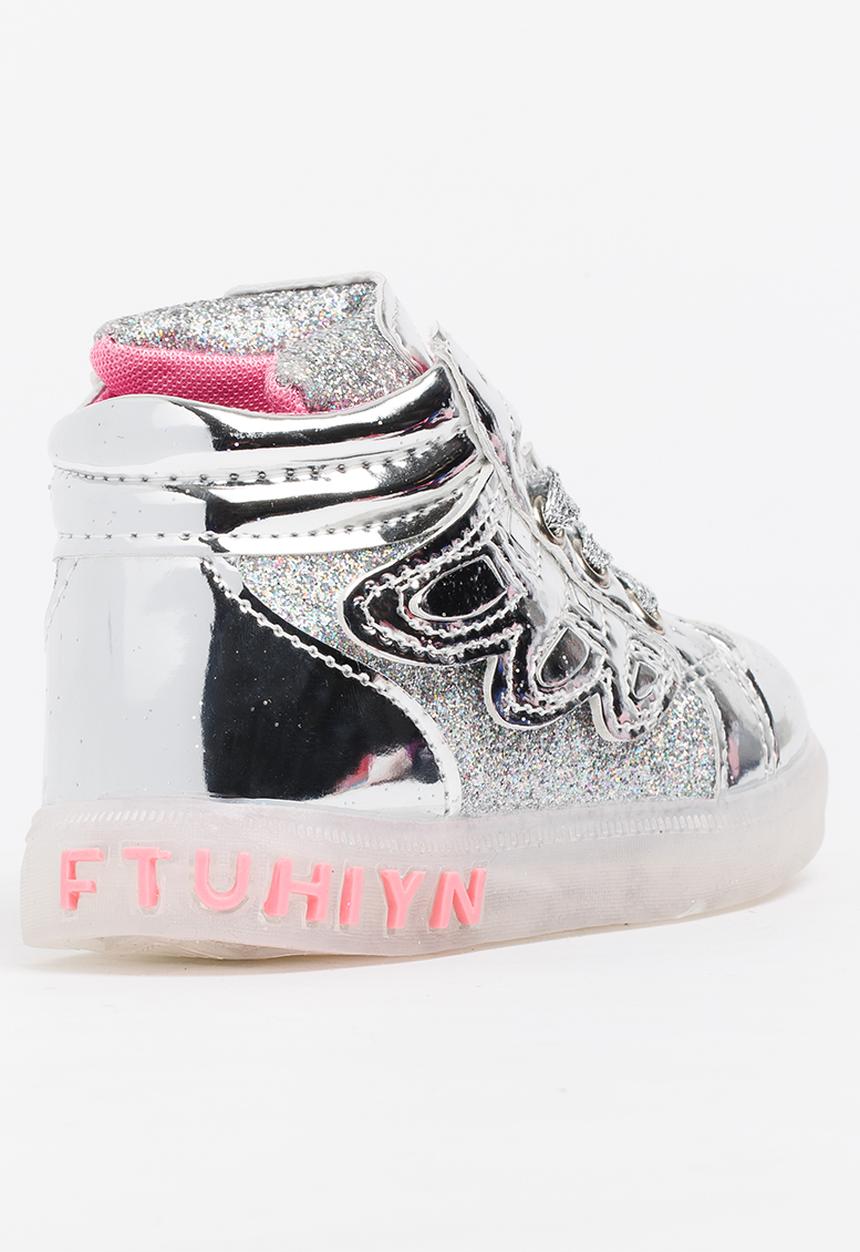 Pop Candy - Light Up Hi Tops Silver