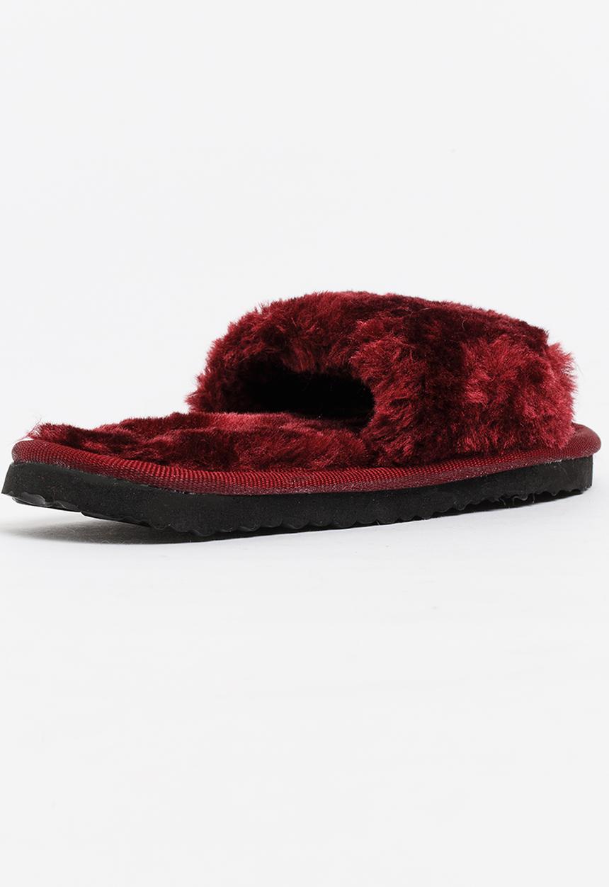 Pop Candy - Fluffy Slippers Burgundy