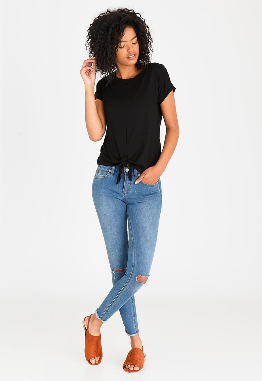 Noisy May - Crips Knot Detail Top Black