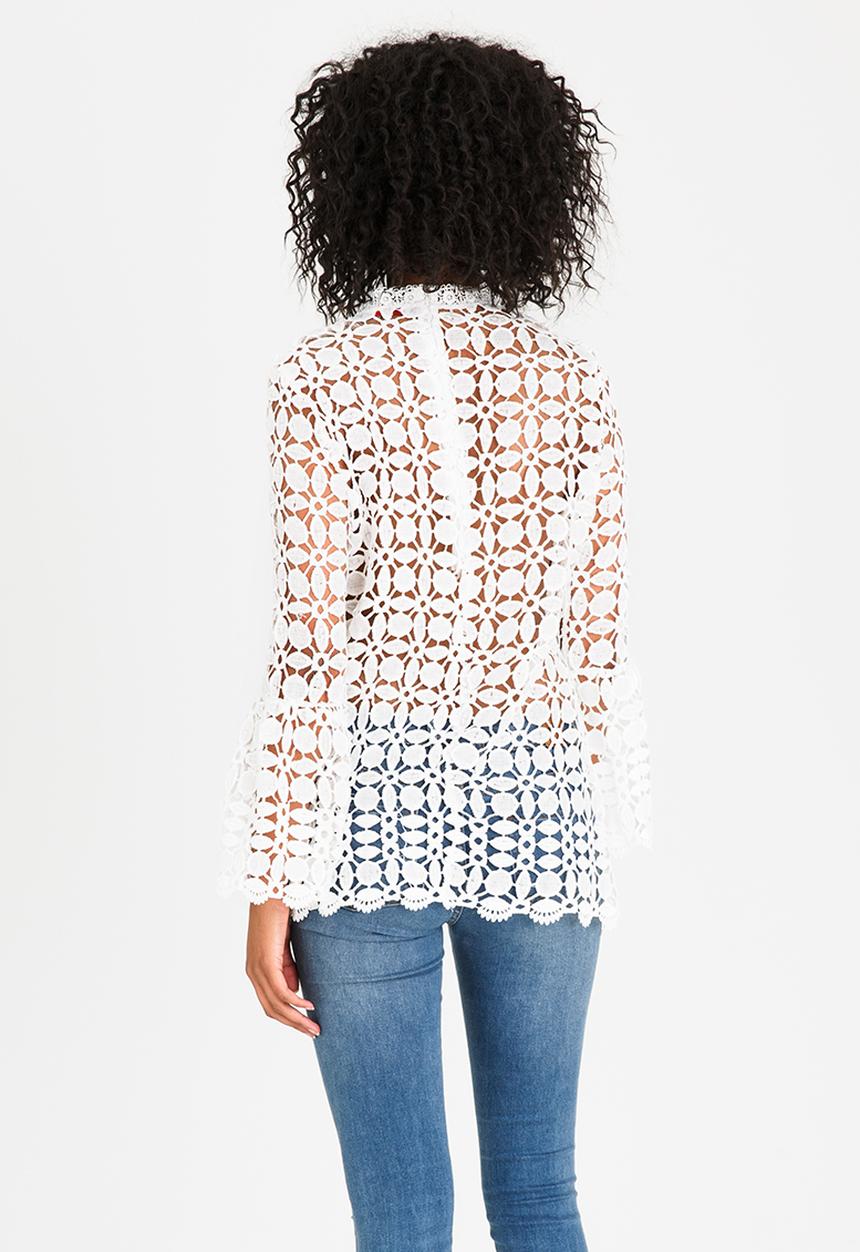 Revenge - Lace Detail Top White
