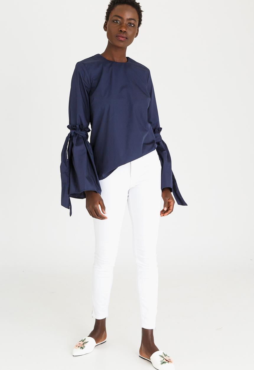 STYLE REPUBLIC - Tie Detail Sleeve Blouse Navy