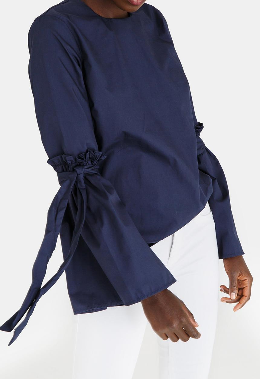 STYLE REPUBLIC - Tie Detail Sleeve Blouse Navy