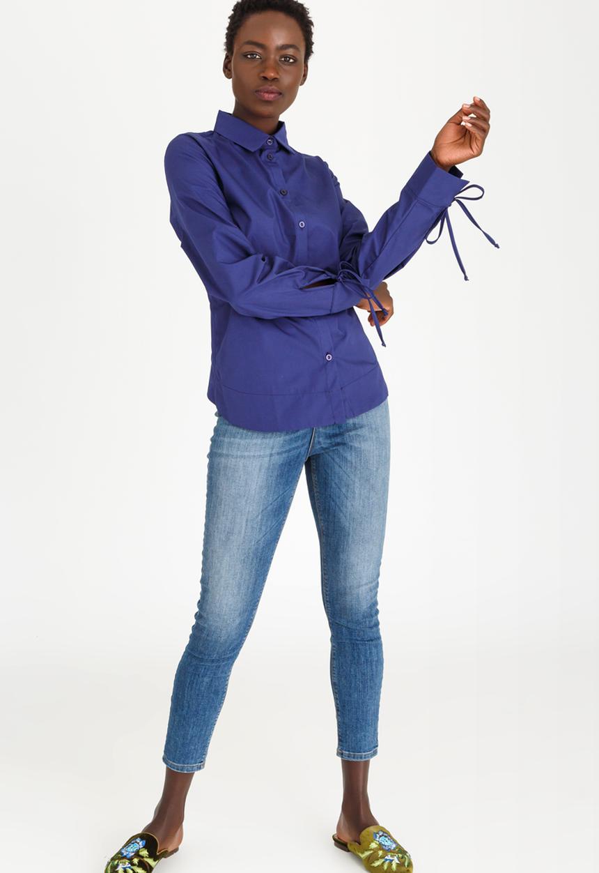 STYLE REPUBLIC - Back Lace-up Shirt Navy