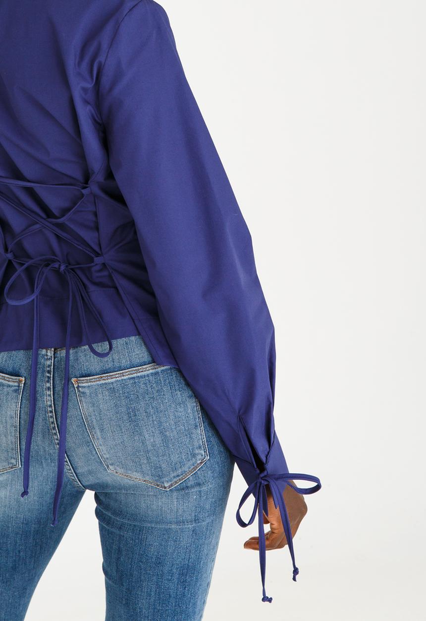 STYLE REPUBLIC - Back Lace-up Shirt Navy