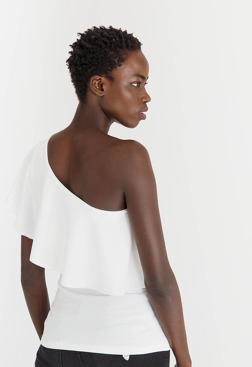 STYLE REPUBLIC - One Shoulder Top Off White