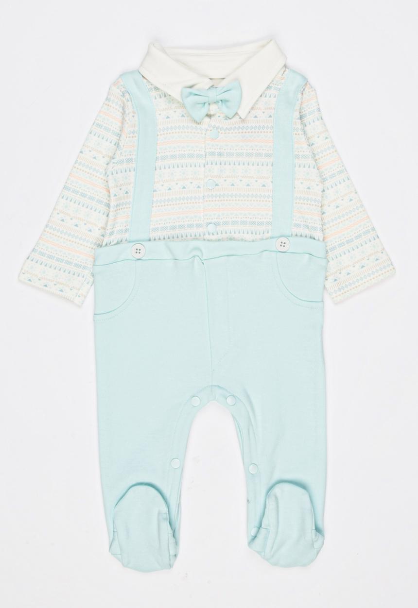 Baby Corner - Bow Tie Sleepsuit - Tribal Multi-colour