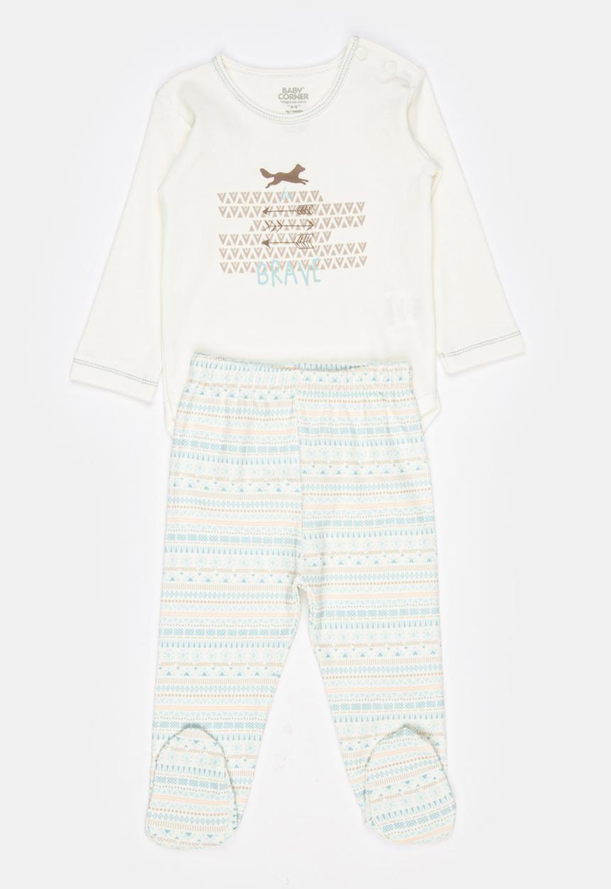 Baby Corner - Footed Pants Set Multi-colour