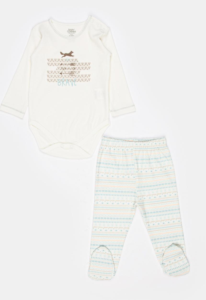 Baby Corner - Footed Pants Set Multi-colour
