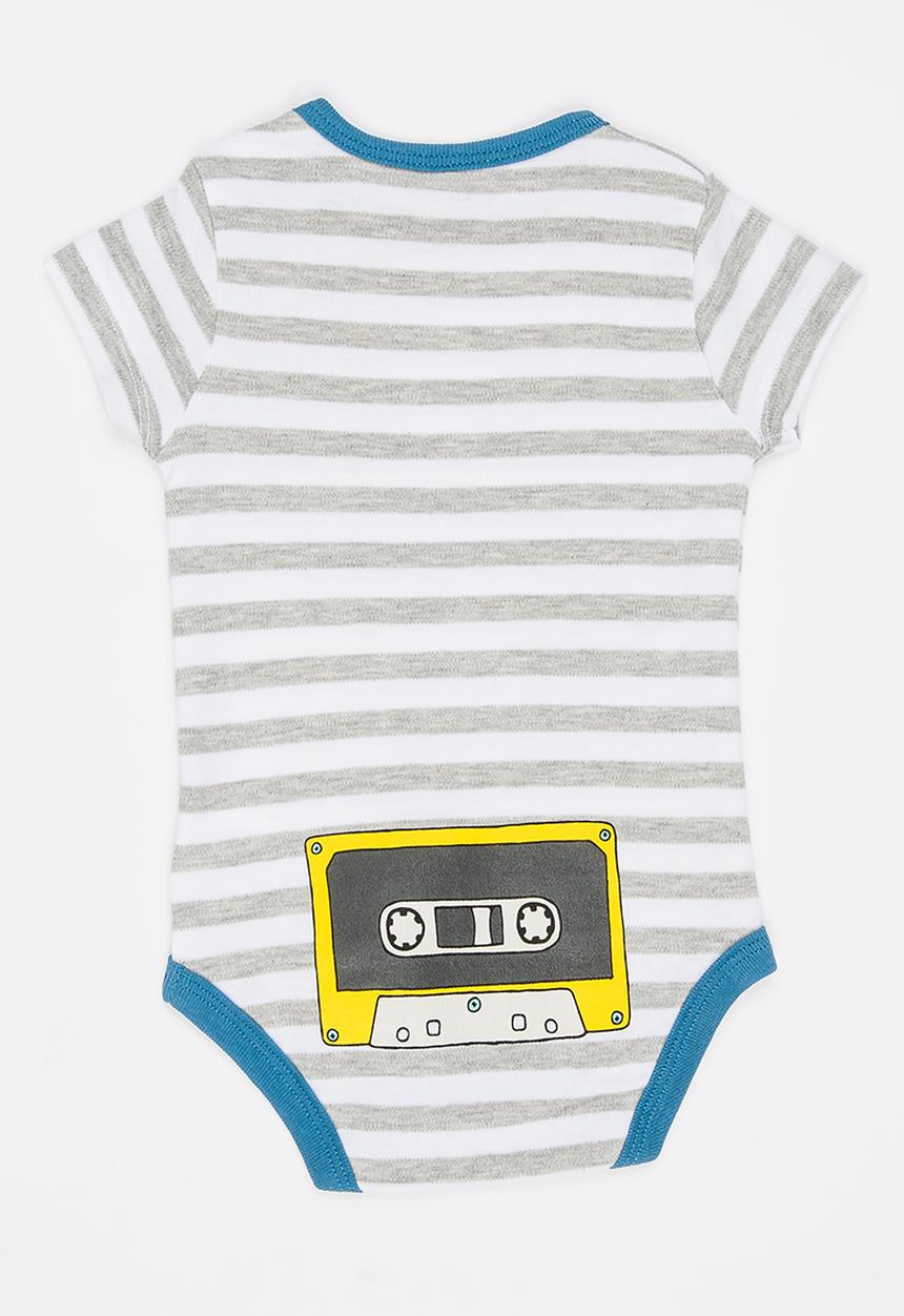 Soobe - Short Sleeve Printed  Bodysuit Grey