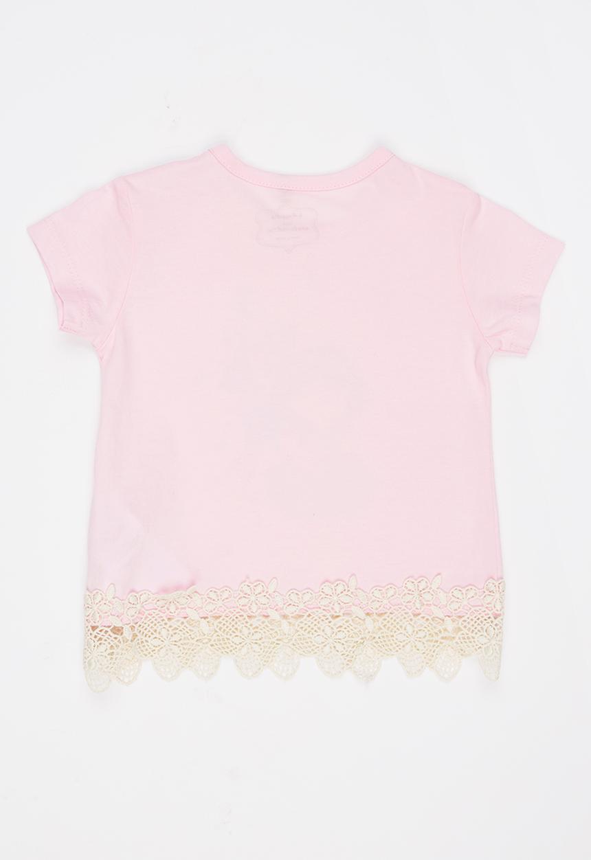 Soobe - Short Sleeve Printed  Tee Pale Pink