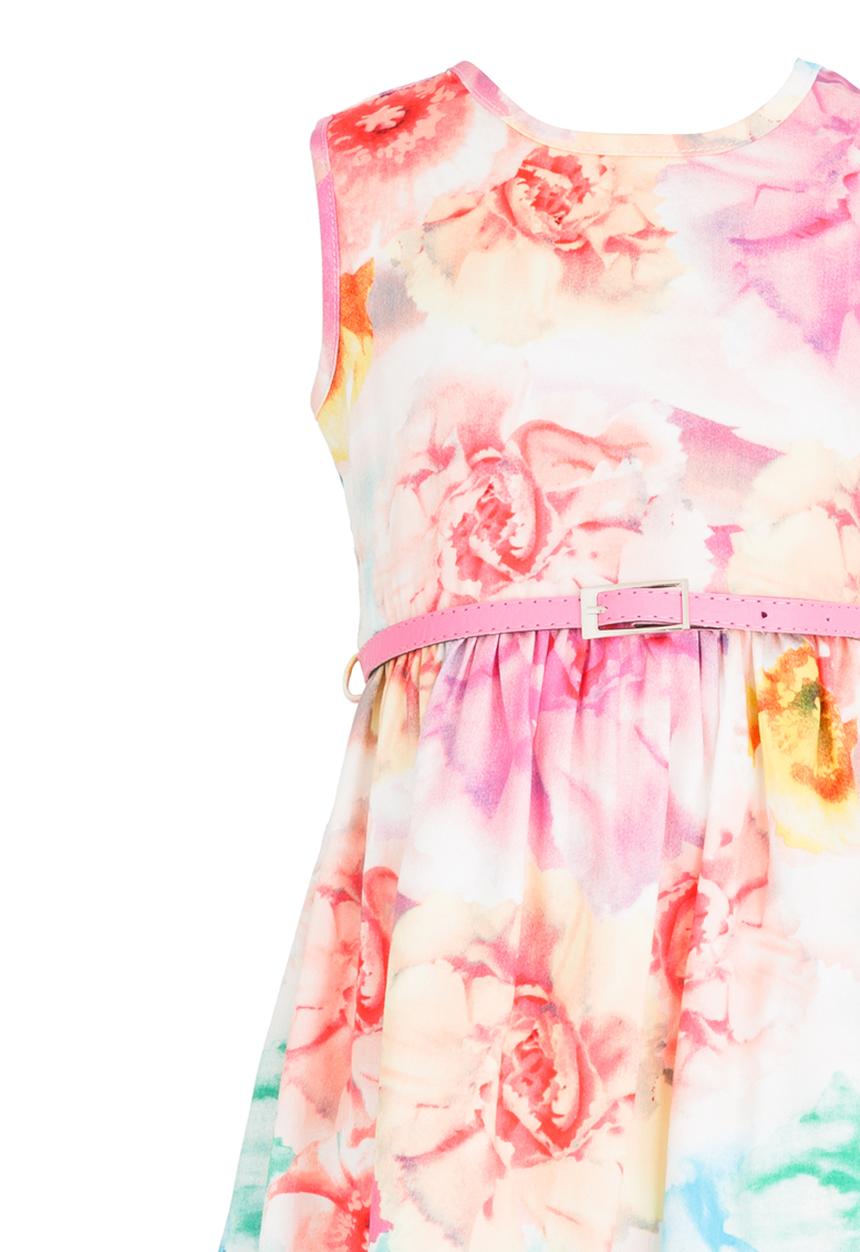 Twin Clothing - Floral Stripe Dress Multi-colour