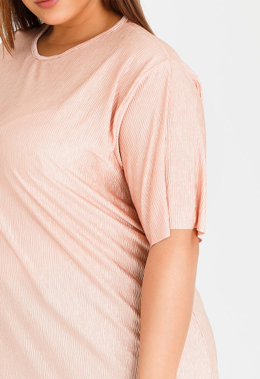 c(inch) Plus - Plisse Tunic Rose