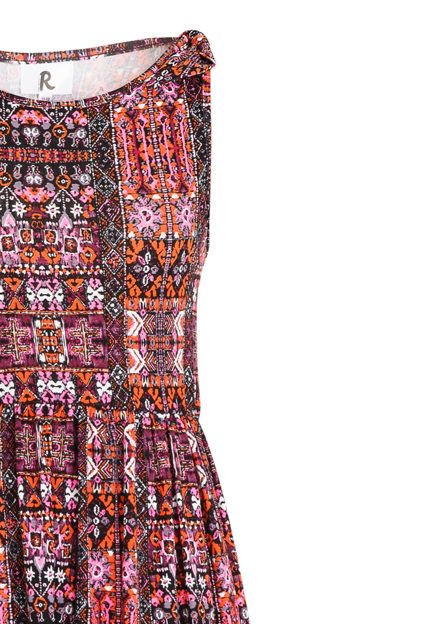 Rebel Republic - Mid Waist Dress Shoulder Bow Multi-colour