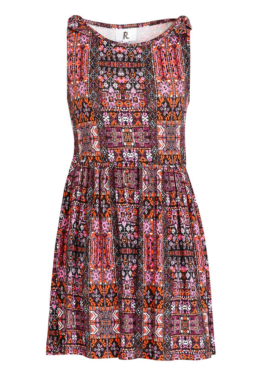 Rebel Republic - Mid Waist Dress Shoulder Bow Multi-colour