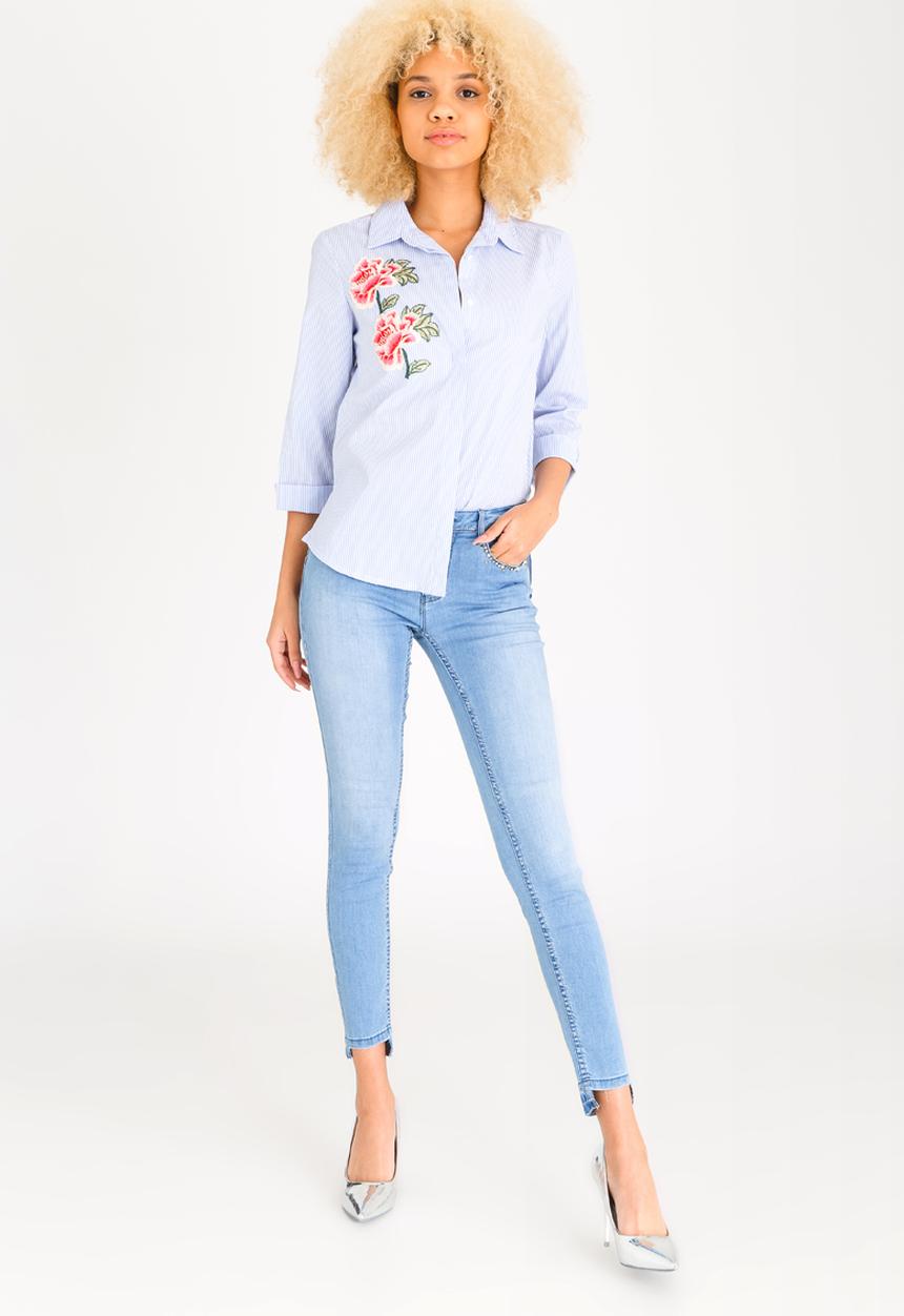 SISSY BOY - Summer Heights Embroidered Shirt Blue and White