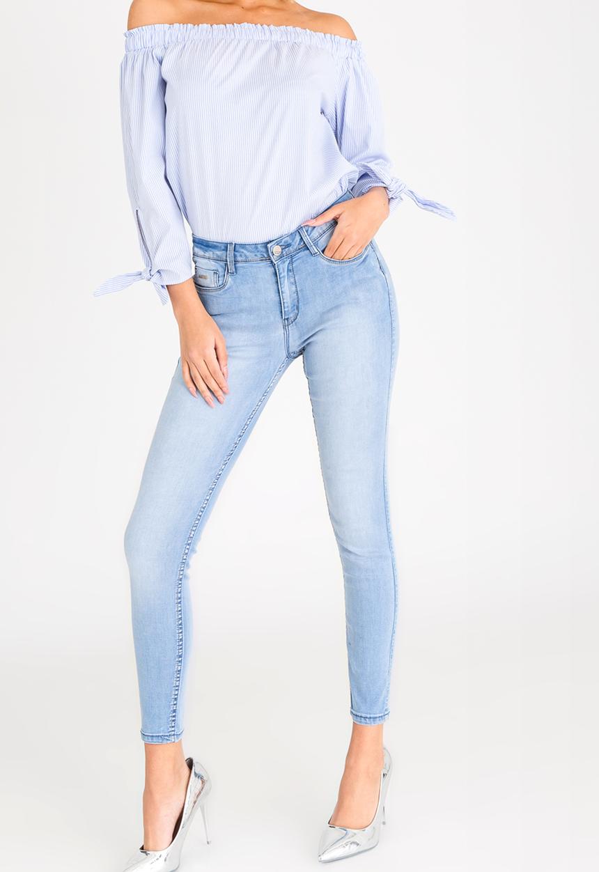 SISSY BOY - Axel Mid Rise Skinny with Bling Profile Pale Blue