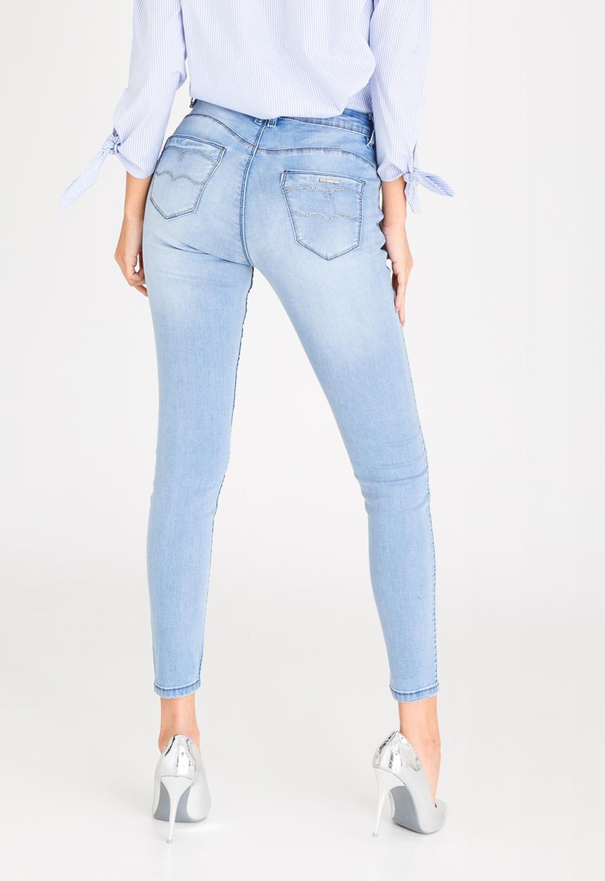 SISSY BOY - Axel Mid Rise Skinny with Bling Profile Pale Blue